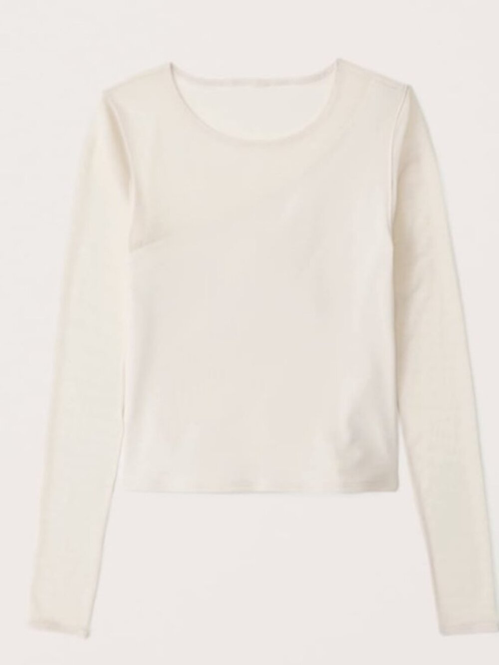 Abercrombie White Asymmetrical Seamless Fabric Mesh Top Cream Medium